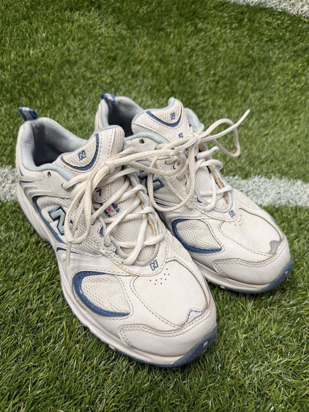 New Balance 557 White Navy Walking Shoes Sneakers